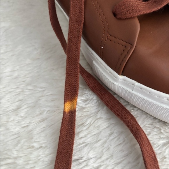 ASOS DESIGN lace up sneakers in tan faux leather Size 9 - Picture 10 of 11